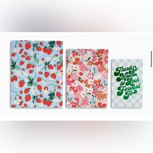 ban.do | Rough Draft Notebook Journal Set of 3, Strawberry Fields